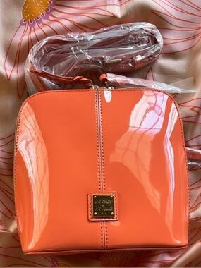 Dooney & Bourke Orange Patent Leather Crossbody Purse